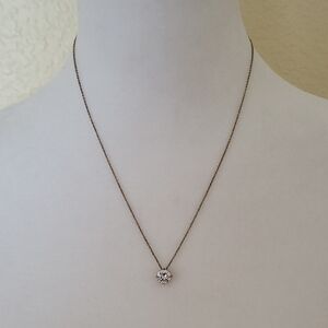 Banana Republic Elegant Gold Necklace with Clear Pendant